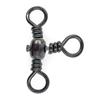 50pcs 3 Way Stainless Steel Fishing Line Connector Fishing Swivel Rolling Solid Ring Swivel Ring