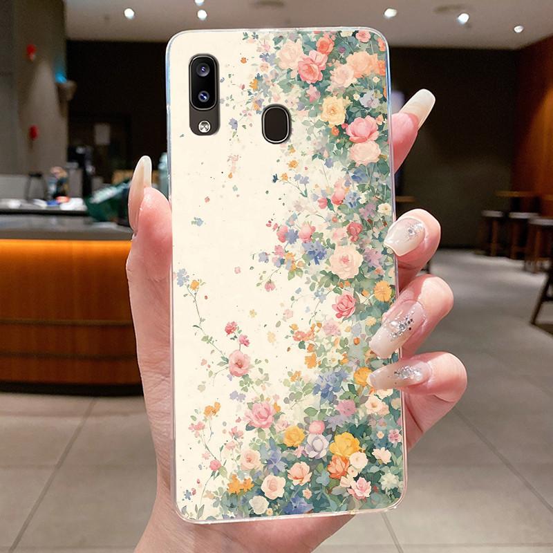 Phone Case For Samsung Galaxy A20E Flower Butterfly Protective Thin Cases For Samsung A20e Transparent Soft Silicone TPU Cover