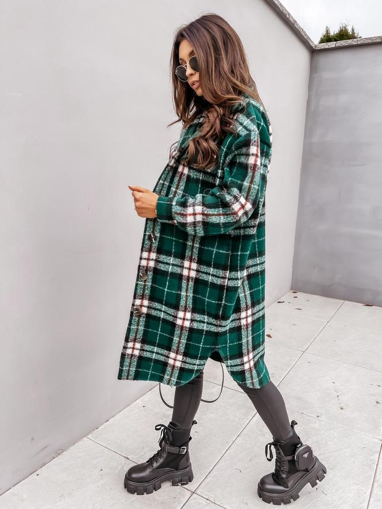 2020 Autumn/Winter Long Sleeve Plaid Shirt Jacket