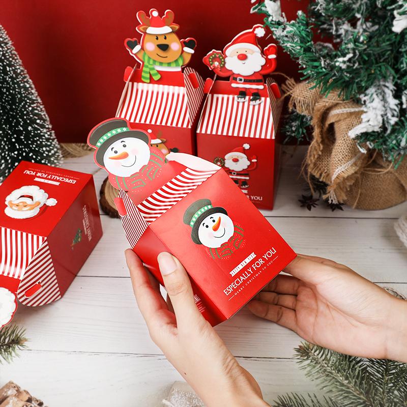 20 шт. рождественских подарочных коробок с конфетами, шоколадным печеньем, яблоками, упаковочные коробки, сумки Санта-Клауса, рождественские украшения для дома на Новый год 2025