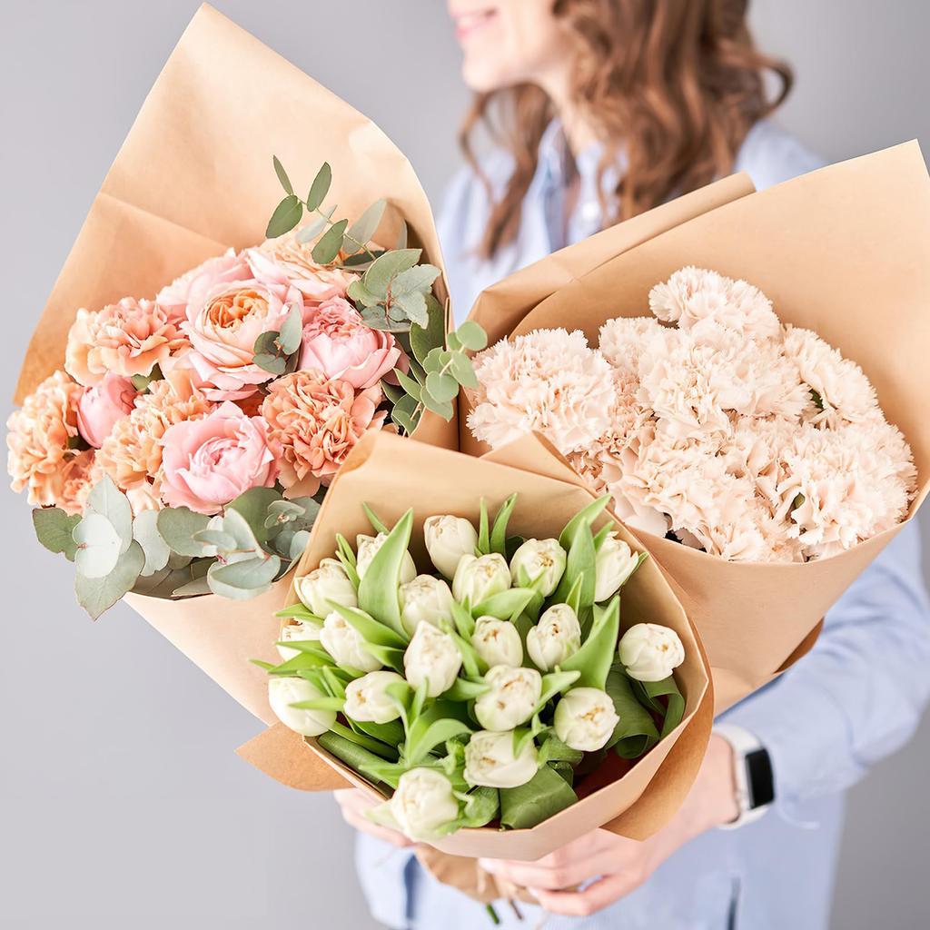 EXCEART Крафт-бумага Упаковочная бумага Цветочная бумага Коричневая упаковочная бумага Рулон упаковочной бумаги Бумага для рукоделия Коммерческое использование Цветы для рукоделия 1 рулон