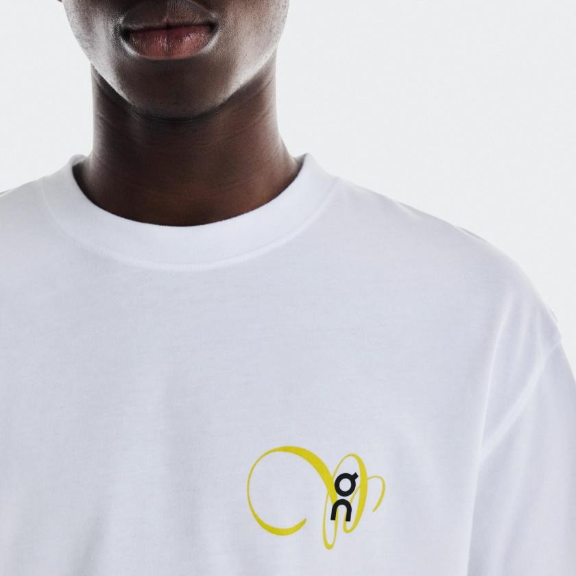 On Club T Graphic T Shirt Men's White/Lime 1MF11842929