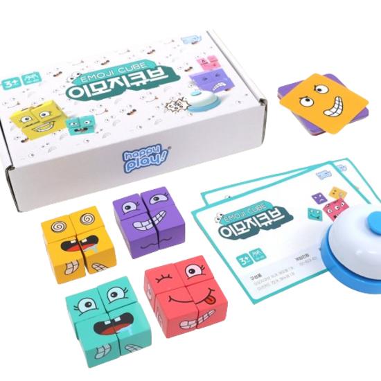 Happy Play Emoji Cube Face Face Expression Matching Board Game, популярная корейская игра