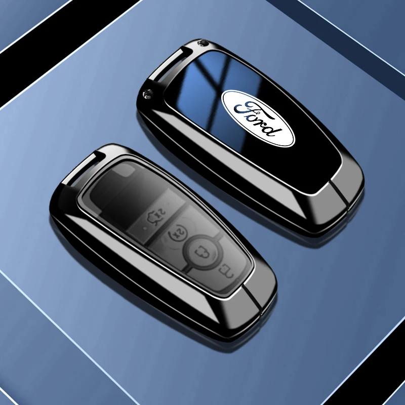 New 2026 Car Sticker Ford New 2025 Hot Zinc Alloy Car Smart Key Case Cover Keyless Shell for Ford Fusion Mustang Kuga Ecosport E