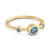 London Blue Topaz Triple Bezel- 925Set Ring - 925 Sterling Silver Gold Vermeil