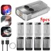 5 шт., брелок, мини-фонарик, перезаряжаемый фонарик типа C, светодиодный рабочий свет, красный лазерный УФ-звуковой сигнал, карманный фонарь для кемпинга