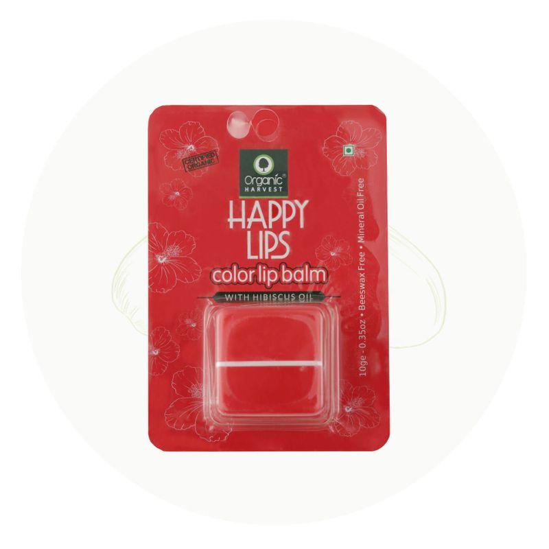 Organic Harvest Красный бальзам для губ с гибискусом – Осветляет и увлажняет губы – Витамин Е, жожоба и масло ши – 10 г