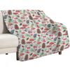 Toadstools and Pine Mint Throw Blanket Soft Breathable Blanket for Night Sleeping