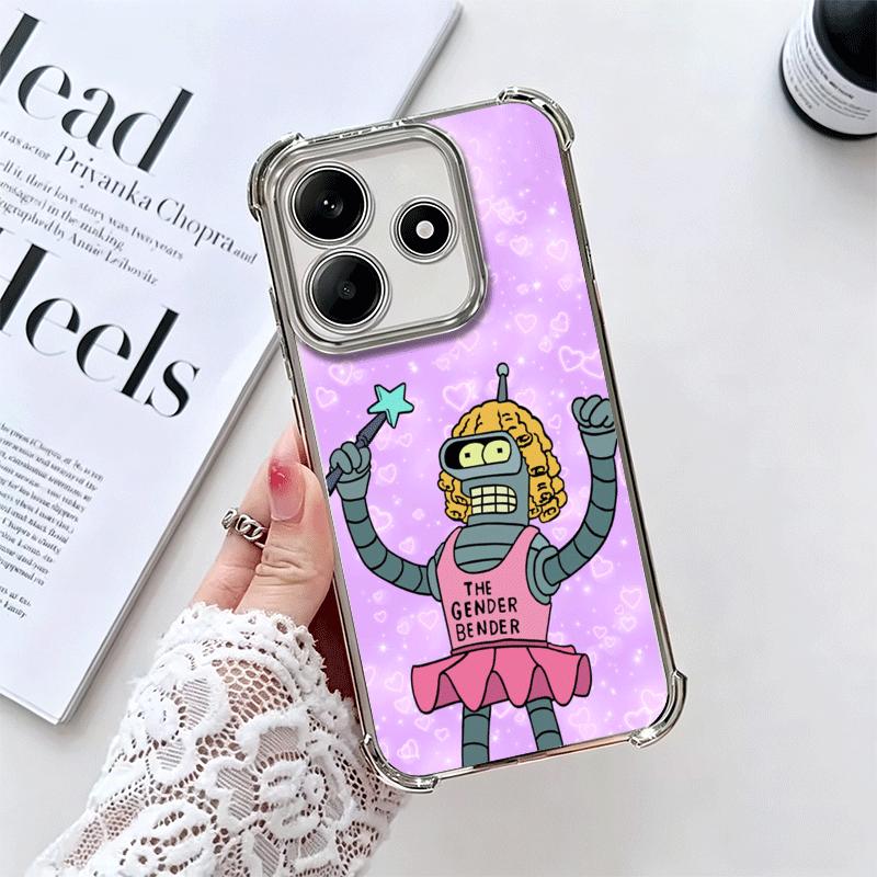 Мультяшный Забавный F-Футурама Мягкий Чехол Для Телефона Для Xiaomi Redmi Note 14 15 Pro Plus 13 12 11S 11T 5G 10 9S 9 Покрытие Противоударный Fundas