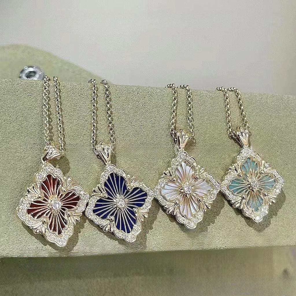 Ожерелье Light Luxury Craft Четырехлистный клевер Белый рябчик Агат Женский кулон