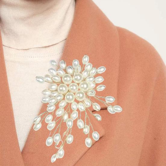 Женская брошь ручной работы, нерегулярная брошь из искусственного жемчуга, украшенная булавка для лацкана пиджака, аксессуары для наряда