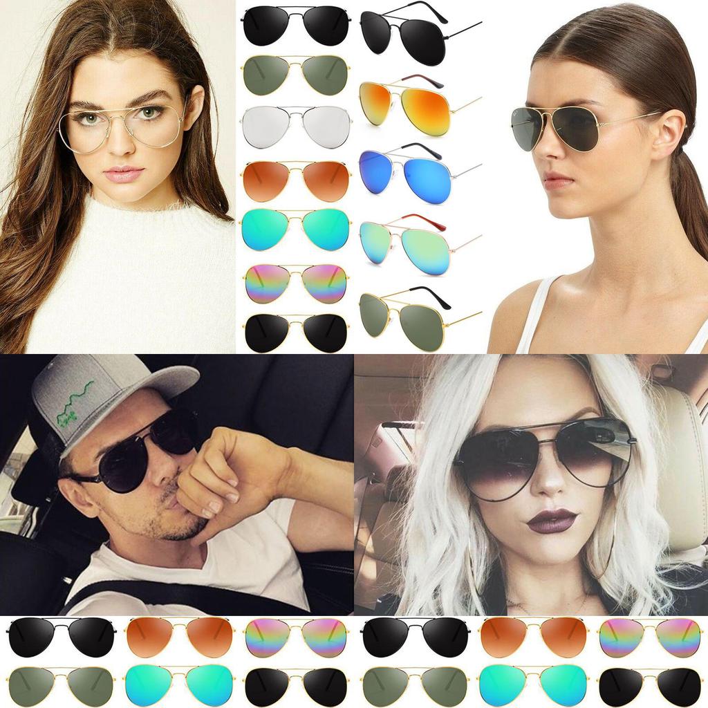 Винтажные солнцезащитные очки оверсайз с зеркальными линзами для женщин и мужчин с металлической оправой