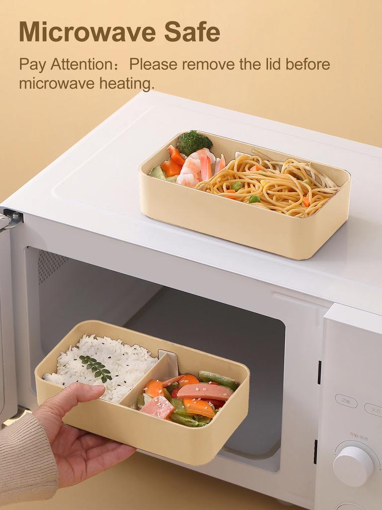 Квадратная коробка для бенто с термосумкой и соусницей, герметичная герметичная коробка для ланча, переносные контейнеры для фруктов и еды для детей в микроволновой печи