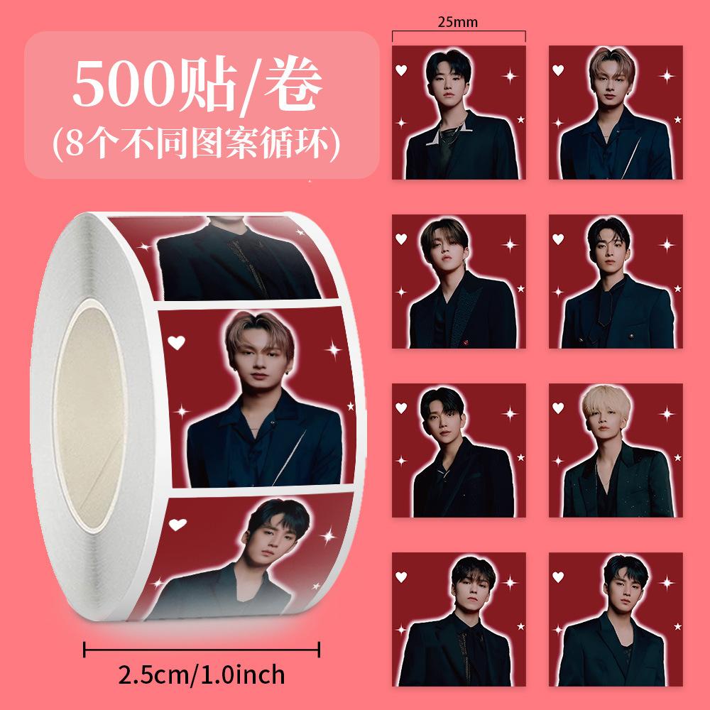 Наклейки Skzoo Idol Roll 500 шт. Клейкие этикетки для DIY Журнала Скрапбукинга Чехла Телефона Декора Polaroid Фанатов
