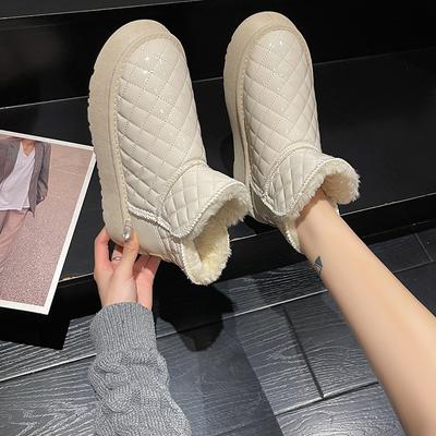 Женские осенние и зимние толстые бархатные зимние сапоги для тепла