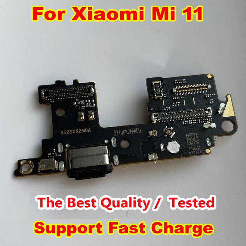 Лучшее качество Полный IC USB порт зарядки гибкий кабель для Xiaomi Mi 11 Mi11 зарядная плата с держателем слота для SIM-карты + микрофон