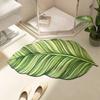 Bathroom Mat,U Shape Leaf Absorbent Bath Foot Mats,Carpet, Anti-Slip Rubber,Room Rugs Toilet Floor,Shower Pad,Entrance Door Mat