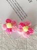 100Pcs Gradient Color Knitted Handmade Crochet Flowers Crochet Flowers Puff Flower for Crafts Embellishment DIY Hair Headband Hat Clothing Accessories