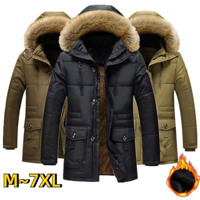 Плюс размер 7XL толстая теплая зимняя парка мужская флисовая с капюшоном мужская зимняя куртка пальто военные куртки-карго мужские оверсайз 6XL 7XL