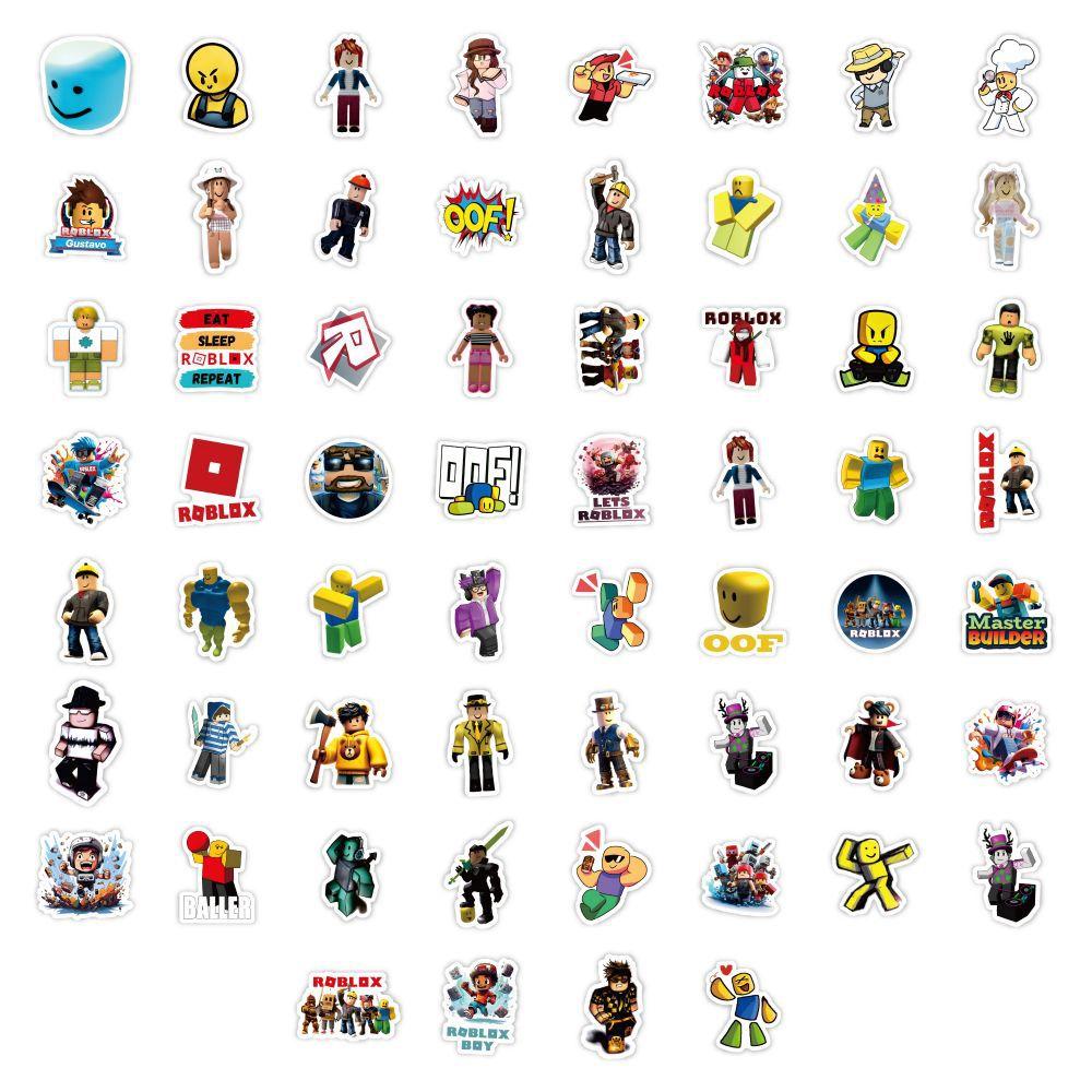 Roblox Stickers 60 Pcs Cartoon Game Character Waterproof Vinyl Decals For Car Skateboard Luggage Laptop Notebook Kids Game Fans