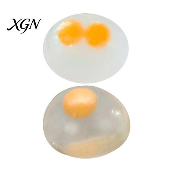 TPR Yolk Squeeze Toy 1/2/3Pcs Clear Egg Anxiety Education Single Double Anti-anxiety Fidget Soft Stretchy Stress Ball Party Favors Sensory
