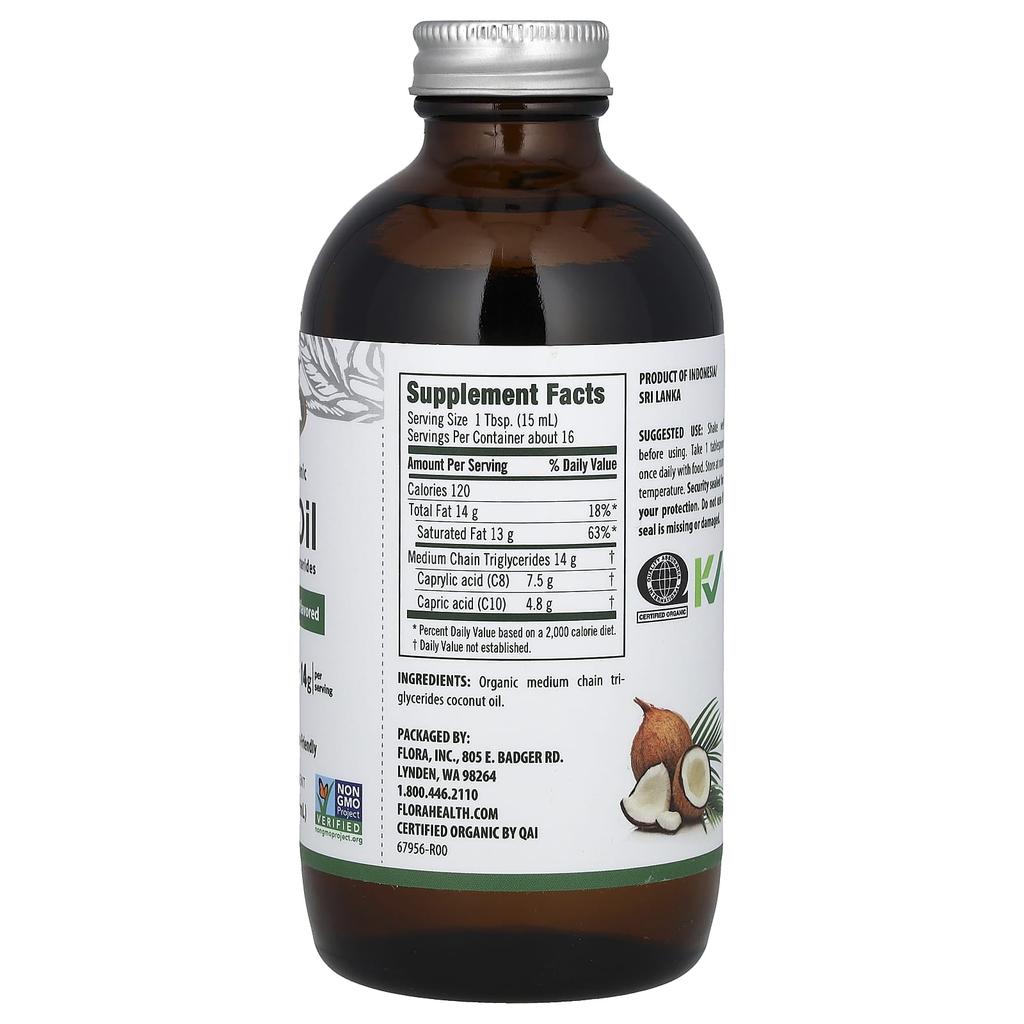 Certified Organic Mct Oil, 250Ml(8.5Fl Oz)