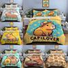Cartoon Capybara Bedding Sets Quilt Bed Cover Comforter Duvet Cover Pillow Case 2-3 Pieces Sets Kids Adult Bedroom Decor Gifts