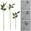 10Pcs Home Decor Flowers Stick Rod with Artificial Leaves Rose Flowers Head Decoration