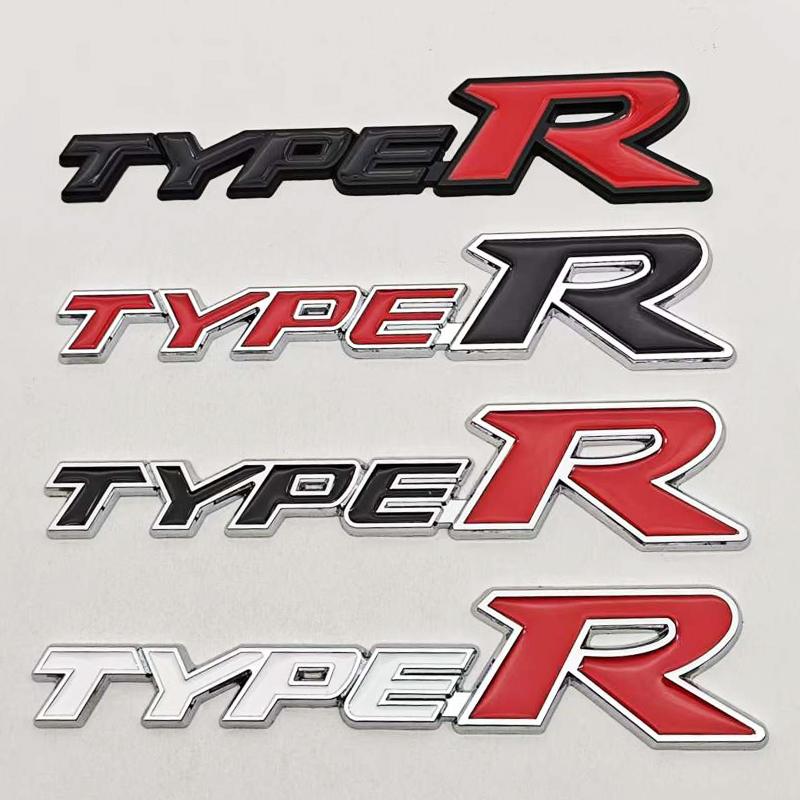 3D Metal Car Styling Type R Logo Rear Trunk Sticker Badge Emblem Decal For Honda Civic TYPE R CRV HRV Accord Fit Car Accessories ahw256