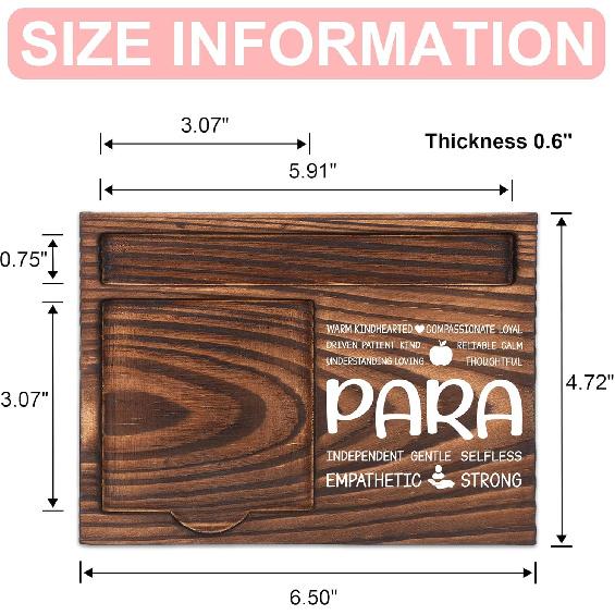 para Appreciation Gifts, Thank You Gift for Paraprofessional, Paraprofessional Office Coworkers Staff Appreciation Gifts, Sticky Note Holder Wooden