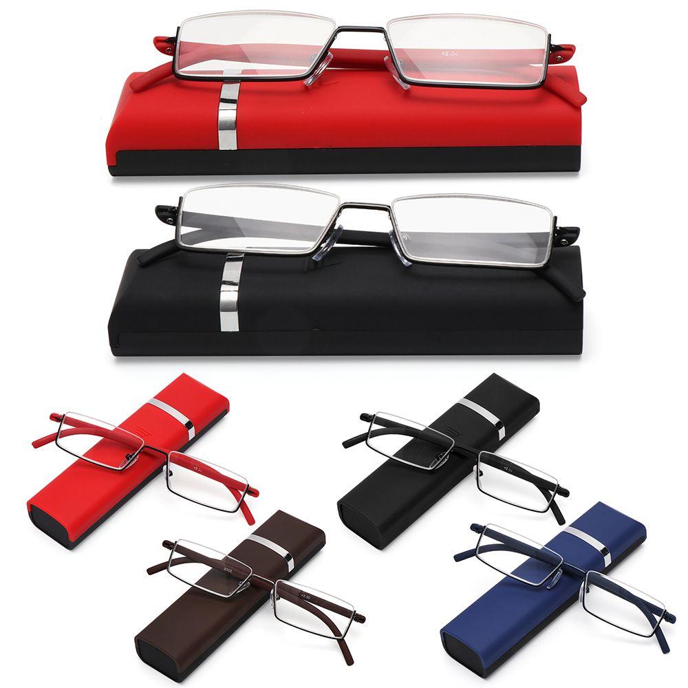 TR90 Men and Women Half Frame Anti Eyestrain Presbyopia Eyeglasses Reading Glasses with Case