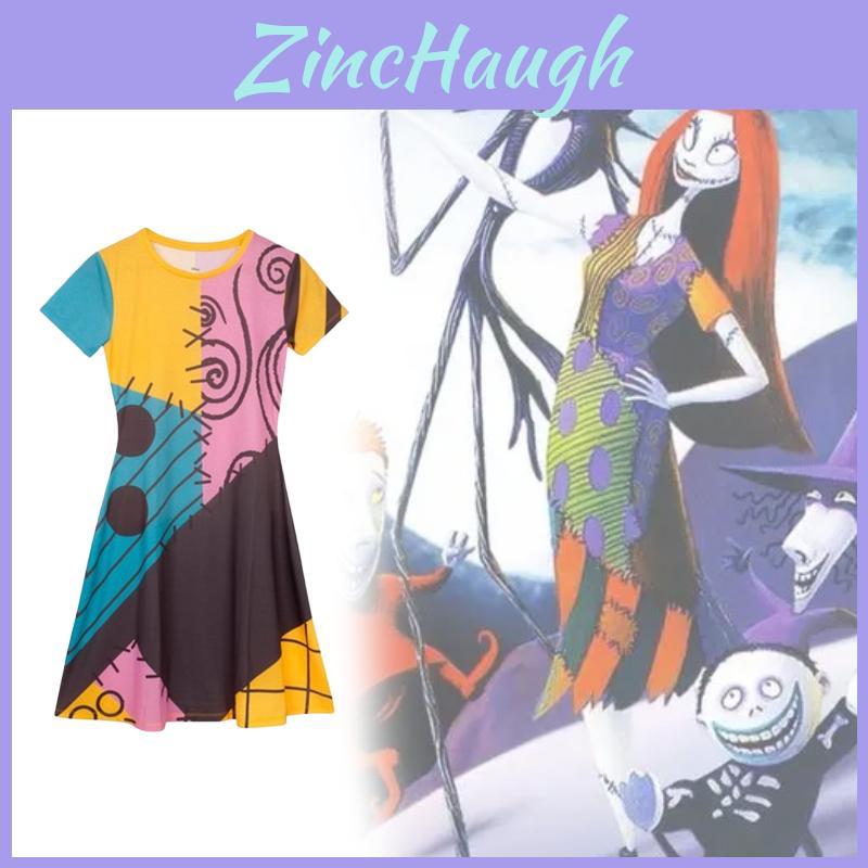 The Nightmare Before Christmas Girls Costume With 3d Print Cosplay Jumpsuit For Girls