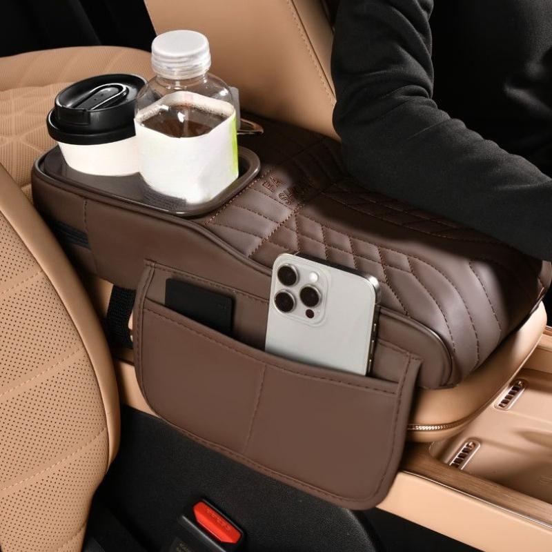 Car Center Console Armrest Box Pad Elevator Pad Car Interior Decoration Storage Box with Tissue Box Water Cup Elbow Rest Pad
