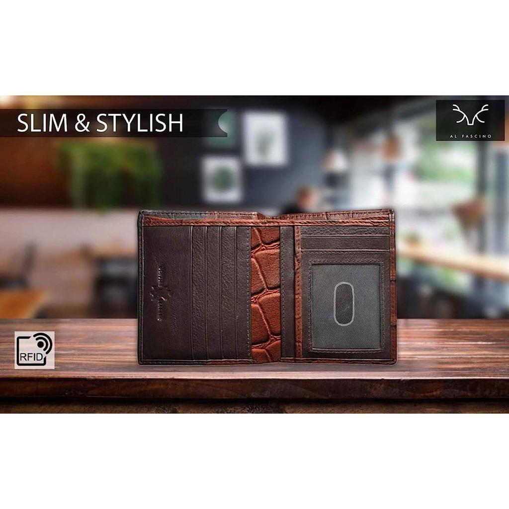 AL FASCINO кошельки для мужчин кожаные оригинальные кошельки для мужчин кошелек с rfid для мужчин кожаный кошелек для мужчин кошелек для денег для мужчин кошелек