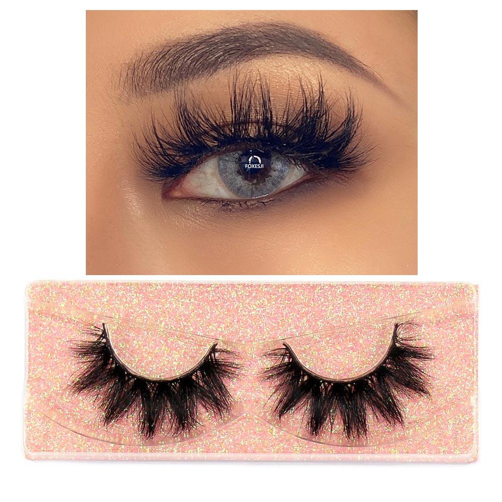 FOXESJI Eye Lashes 3D Mink False Eyelashes Fluffy Soft Natural Strip Mink Lashes Extension Volume Fake Eyelashes Thick Lash