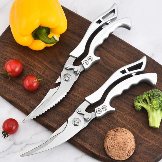 Прочные кухонные ножницы с пружинной ручкой из нержавеющей стали, ножницы для птицы для курицы, рыбы, ребер