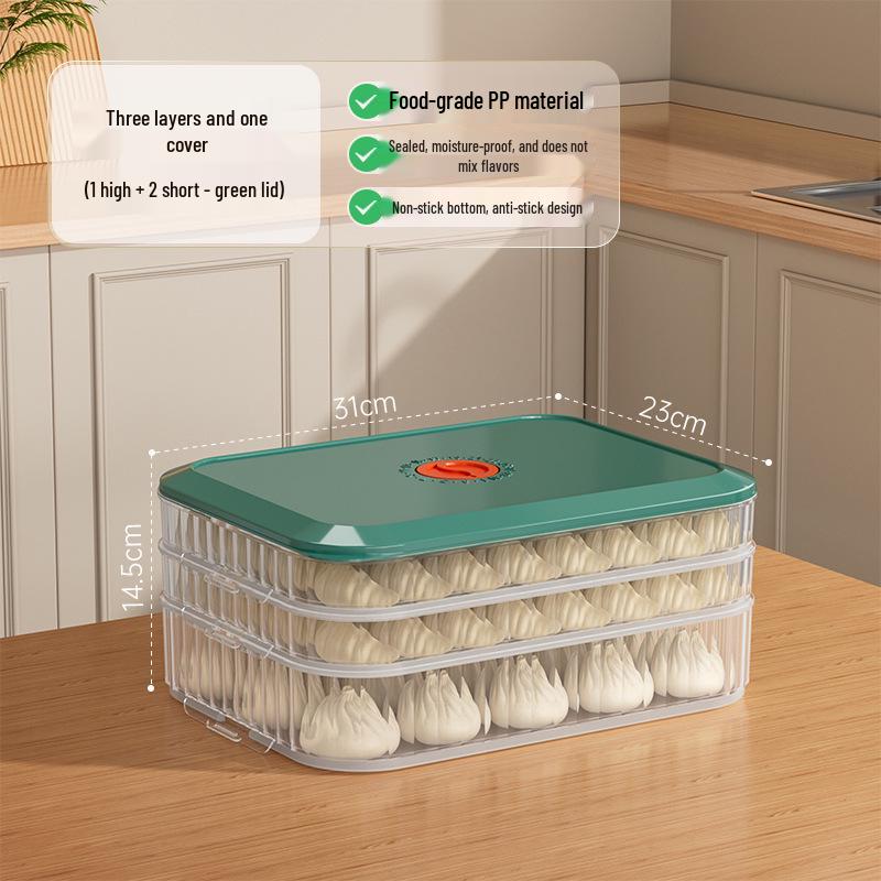 Dumpling Freezer Box - Fresh-Keeping and Quick-Freezing Storage for Wontons, Dumplings & Noodles