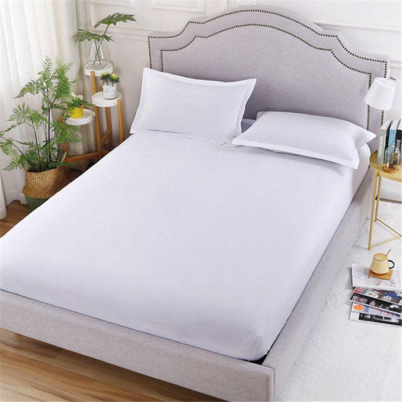 Fitted Sheet Mattress Cover with All-around Elastic Rubber Band Non Slip Dustproof Bed Sheet