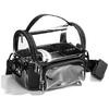 High Grade Double Layer Cosmetic Case Clear Material Zipper Closure Multi Pocket Holder Daily Travel Make Up Brush Storage Bag