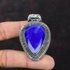 Подвеска с граненым синим сапфиром, подвеска из драгоценного камня ручной работы, подвеска из стерлингового серебра 925 пробы, ювелирные изделия с синим сапфиром, винтажная подвеска, подарки на годовщину