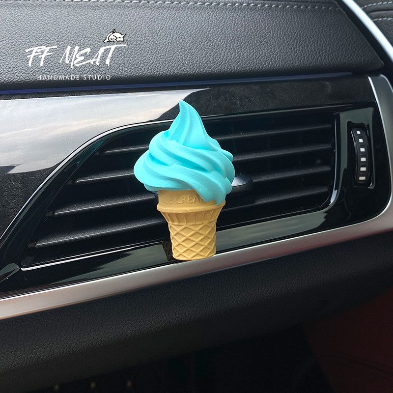 Ins Car Air Freshener Creative Hand-Painted Cake Ice Cream Aroma Diffuser Gypsum Car Perfume Air Vent Decoration Collection