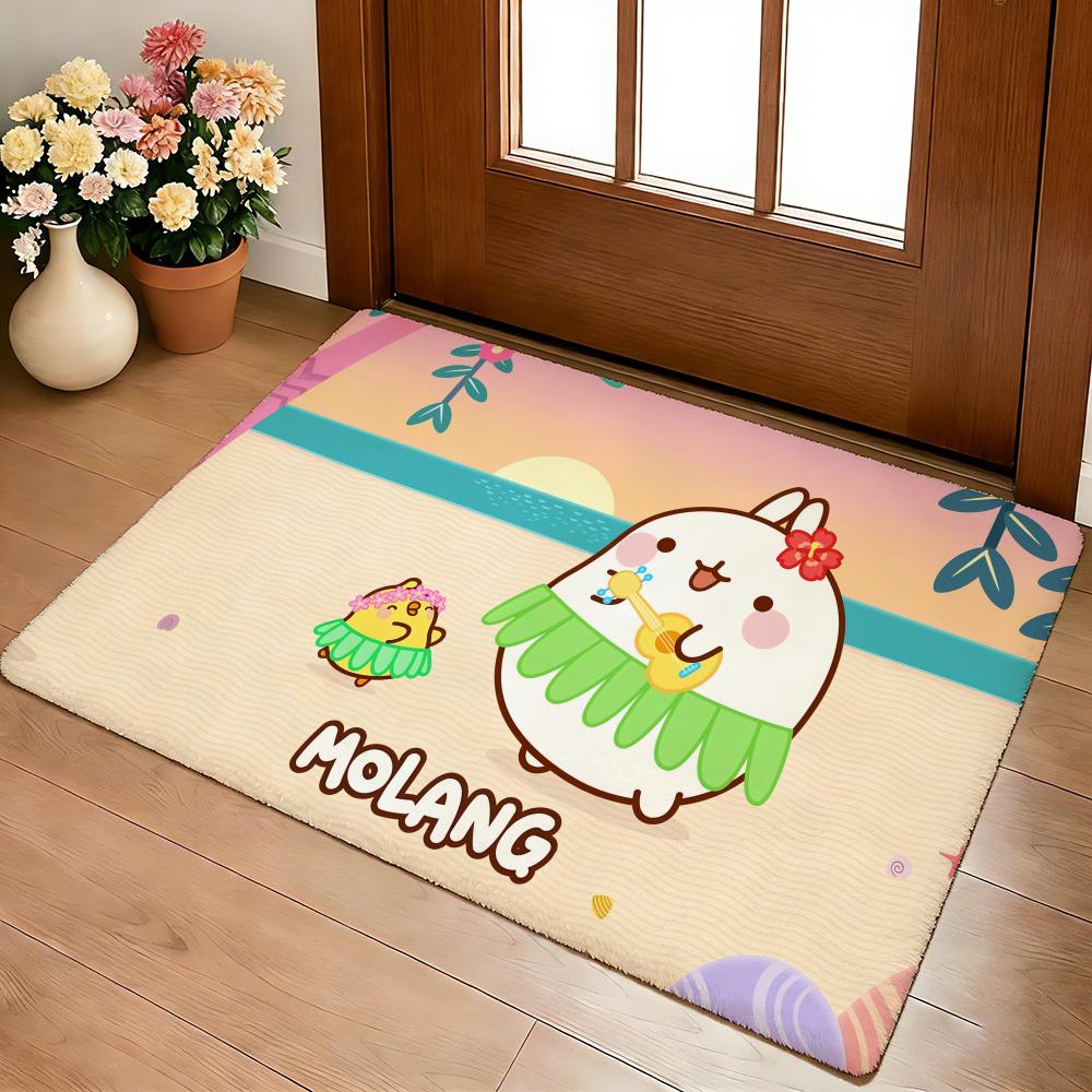Мультяшный Милый M-Molang Коврик для Пола Уютный Фланелевый Мягкий Толстый Нескользящий Коврик для Гостиной Спальни Кухни Декор Ковры