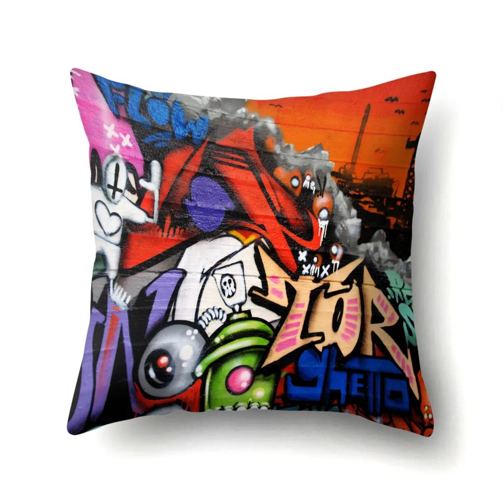 Наволочка с граффити, офисная наволочка для гостиной, поясничная подушка