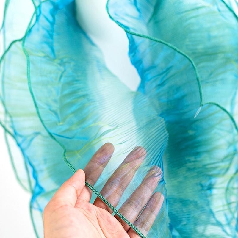 2 шт. кружевная отделка декоративная лента для вечеринки прозрачные переливающиеся аксессуары для платья модные большие волнистые швейные ткани плиссированные оборки