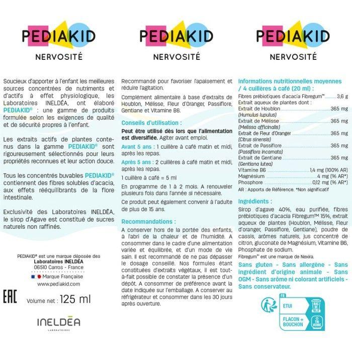 Pediakid Nervosité Goût Cassis 125ml