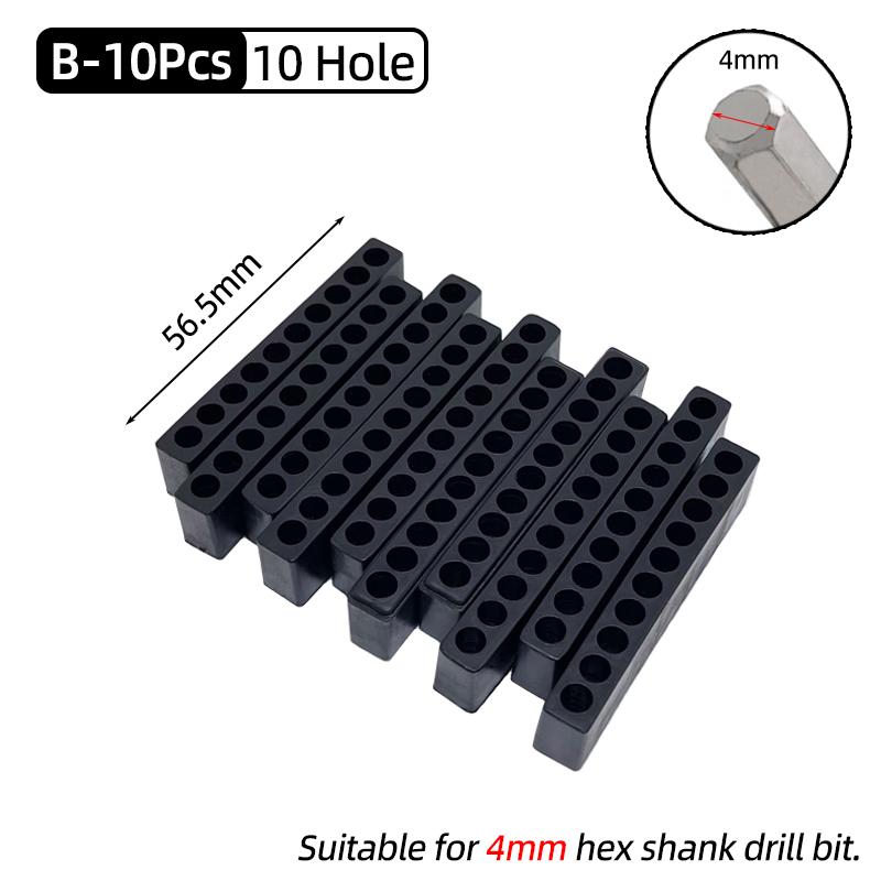 Набор 10 шт. 6/8/10/12/15 отверстий 6,35 мм/4 мм шестигранный хвостовик держатель бит для отвертки пластиковый органайзер для хранения головок сверл ручные инструменты аксессуары