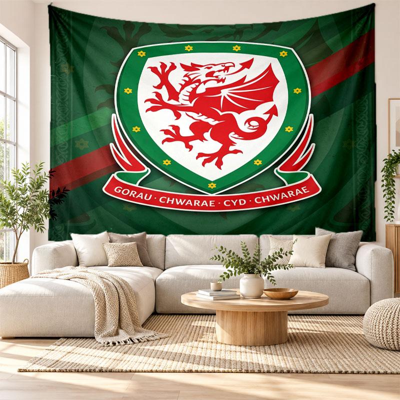 Wales Rugby Wall Tapestry, Soft Fabric Wall Hanging, Decorative Backdrop For Bedroom Home Wall Art