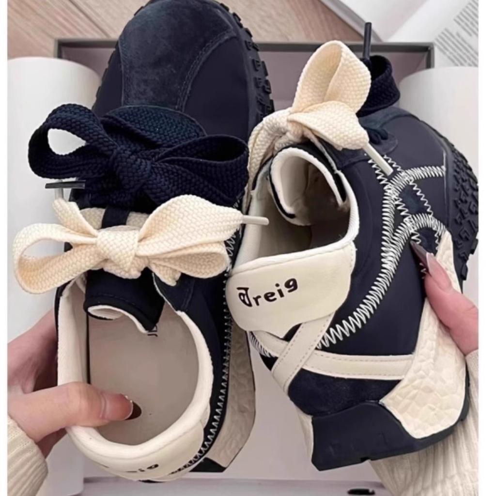 Повседневные туфли Forrest Gump на толстой подошве, в сочетании цветов, для маленьких мужчин, новинка весны 2025 года, модные туфли для моральной подготовки с внутренним увеличением высоты на платформе для женщин