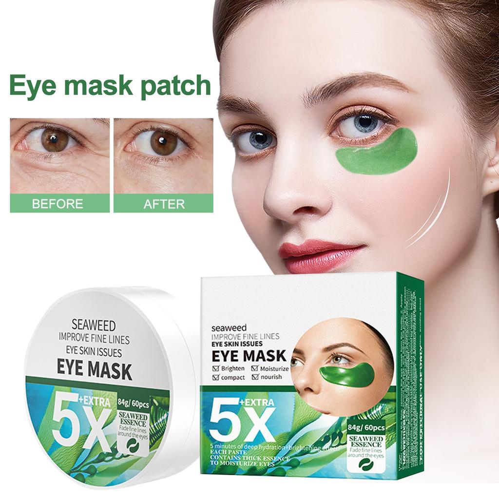 Увлажняющие повязки для глаз Подушечки для глаз 60 шт. Подушечки для глаз 24k Коллагеновая маска для глаз Увлажняющая маска для удаления темных кругов Уменьшение тонких линий и морщин, 10 мл