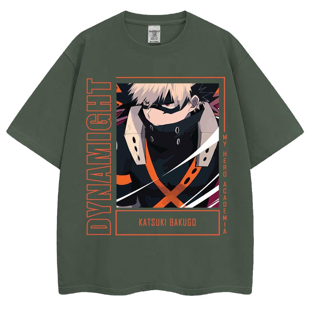 Anime My Hero Academia Graphic T-Shirt Vintage Harajuku Fashion Bakugou Katsuki Short Sleeve Men Women Oversized Cotton T Shirt